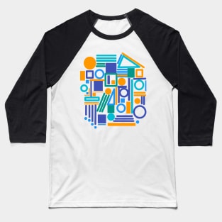 Geometric pop blue art abstract Baseball T-Shirt